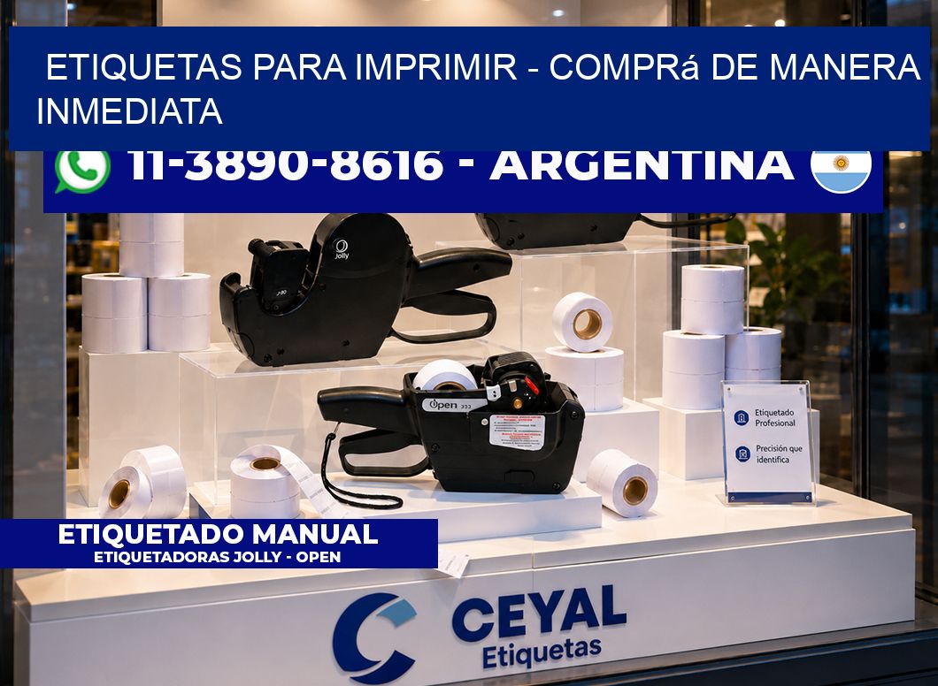 ETIQUETAS PARA IMPRIMIR - Comprá de manera inmediata