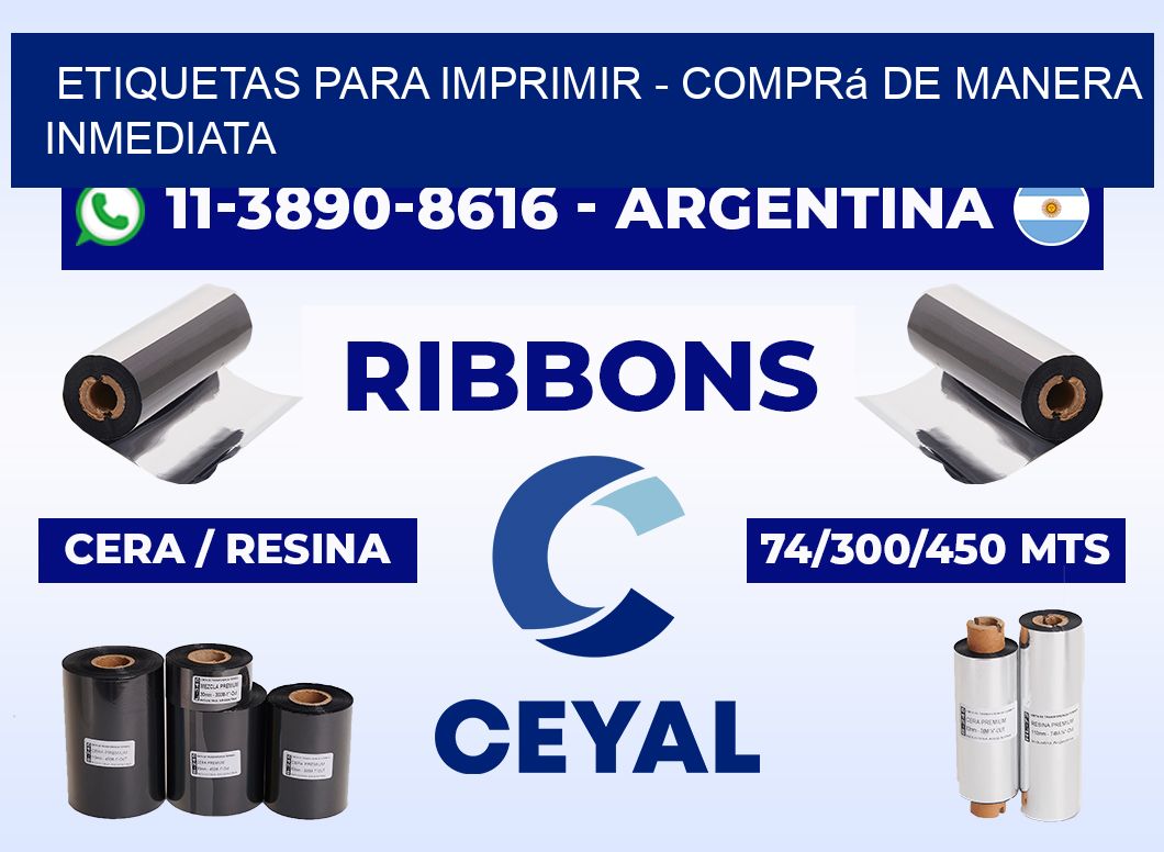 ETIQUETAS PARA IMPRIMIR - Comprá de manera inmediata