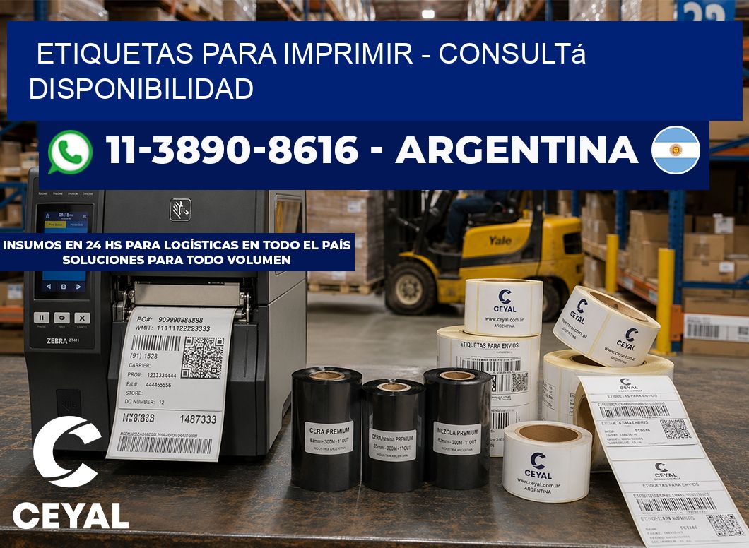 ETIQUETAS PARA IMPRIMIR - Consultá disponibilidad