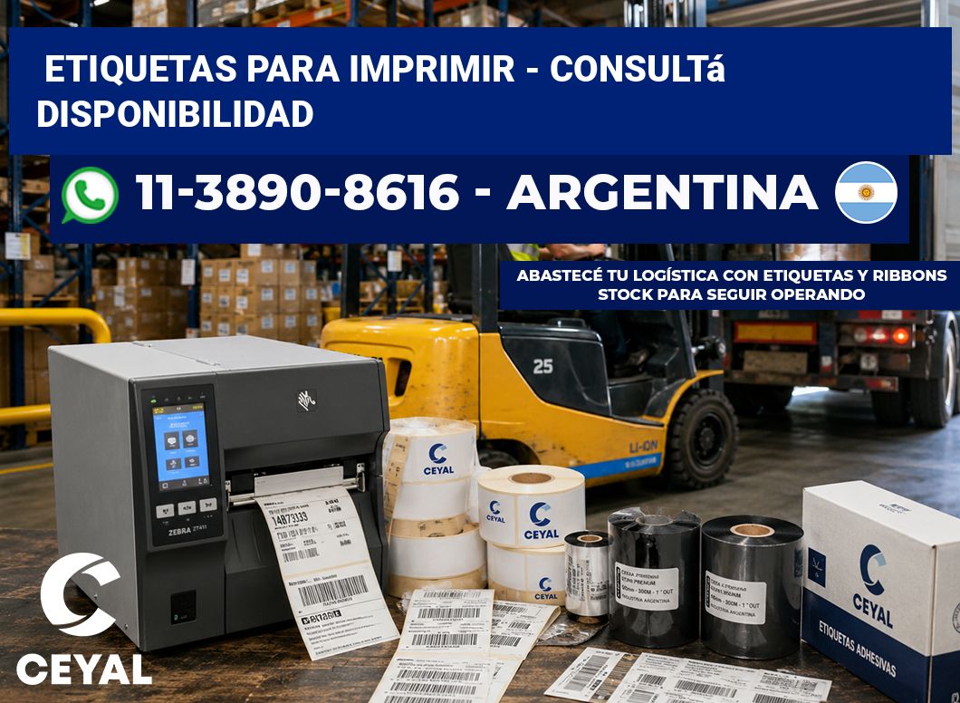 ETIQUETAS PARA IMPRIMIR – Consultá disponibilidad