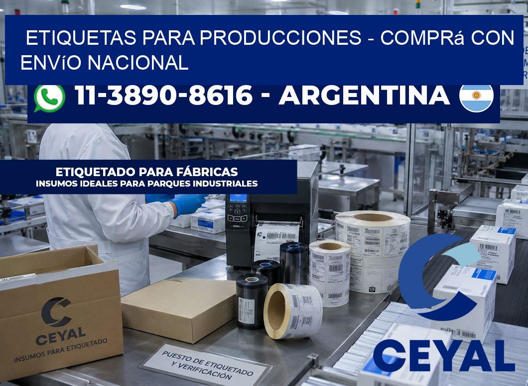 ETIQUETAS PARA PRODUCCIONES - Comprá con envío nacional
