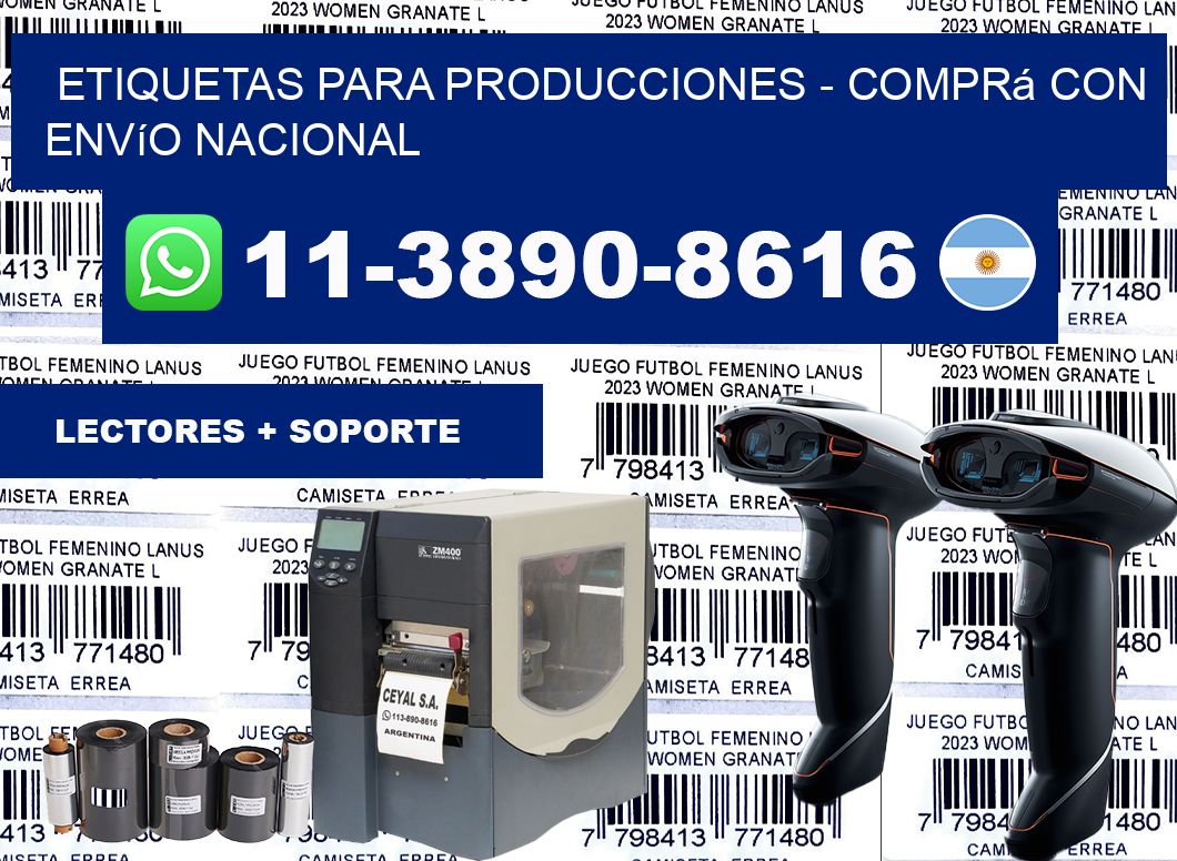 ETIQUETAS PARA PRODUCCIONES - Comprá con envío nacional