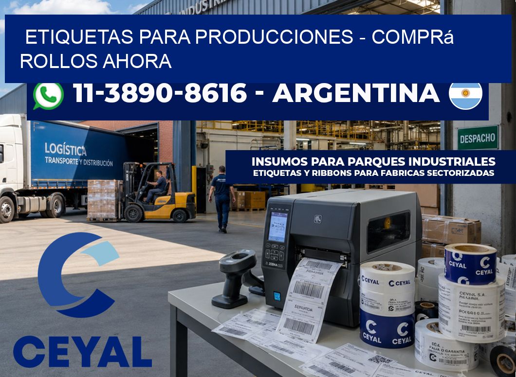 ETIQUETAS PARA PRODUCCIONES - Comprá rollos ahora