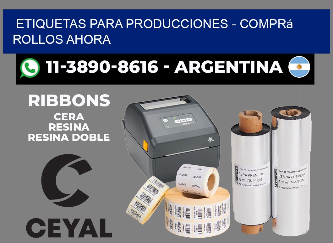 ETIQUETAS PARA PRODUCCIONES - Comprá rollos ahora