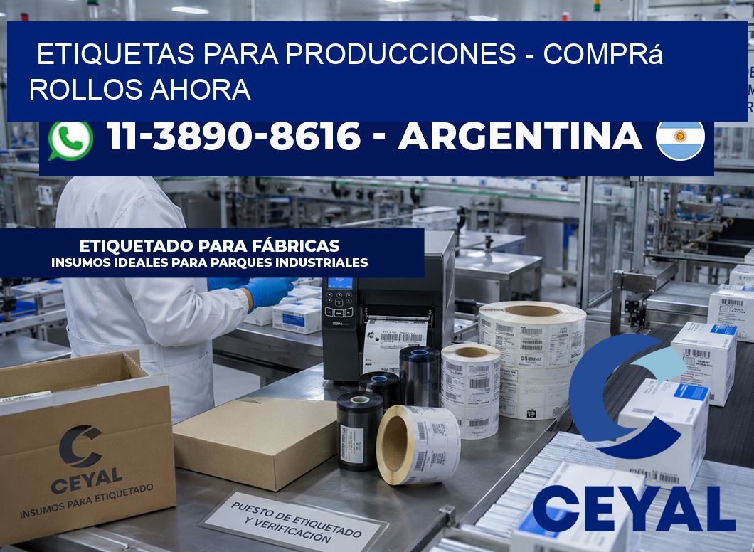 ETIQUETAS PARA PRODUCCIONES – Comprá rollos ahora