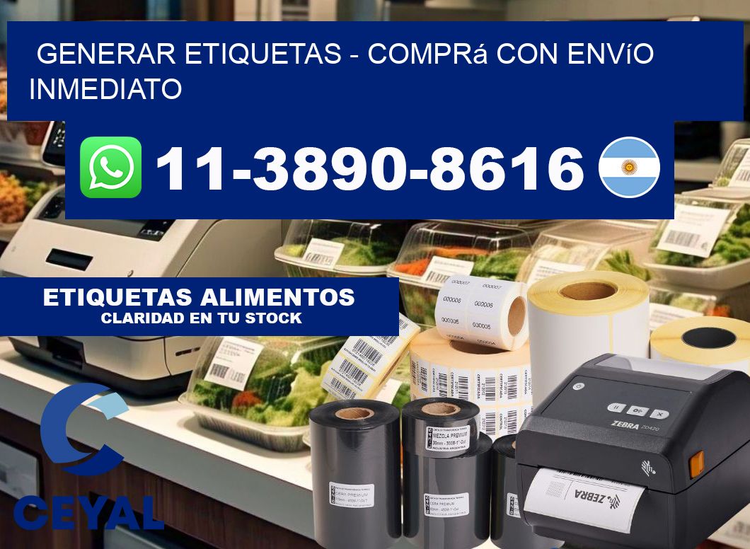 GENERAR ETIQUETAS - Comprá con envío inmediato