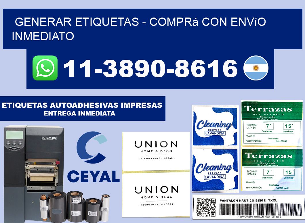 GENERAR ETIQUETAS - Comprá con envío inmediato
