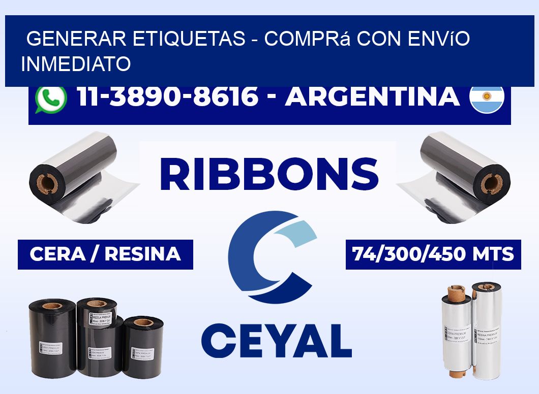 GENERAR ETIQUETAS - Comprá con envío inmediato