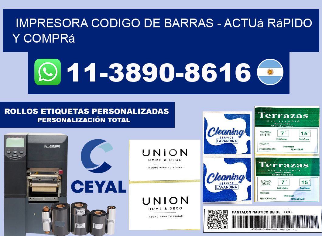 IMPRESORA CODIGO DE BARRAS - Actuá rápido y comprá