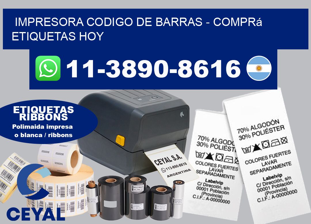 IMPRESORA CODIGO DE BARRAS - Comprá etiquetas hoy