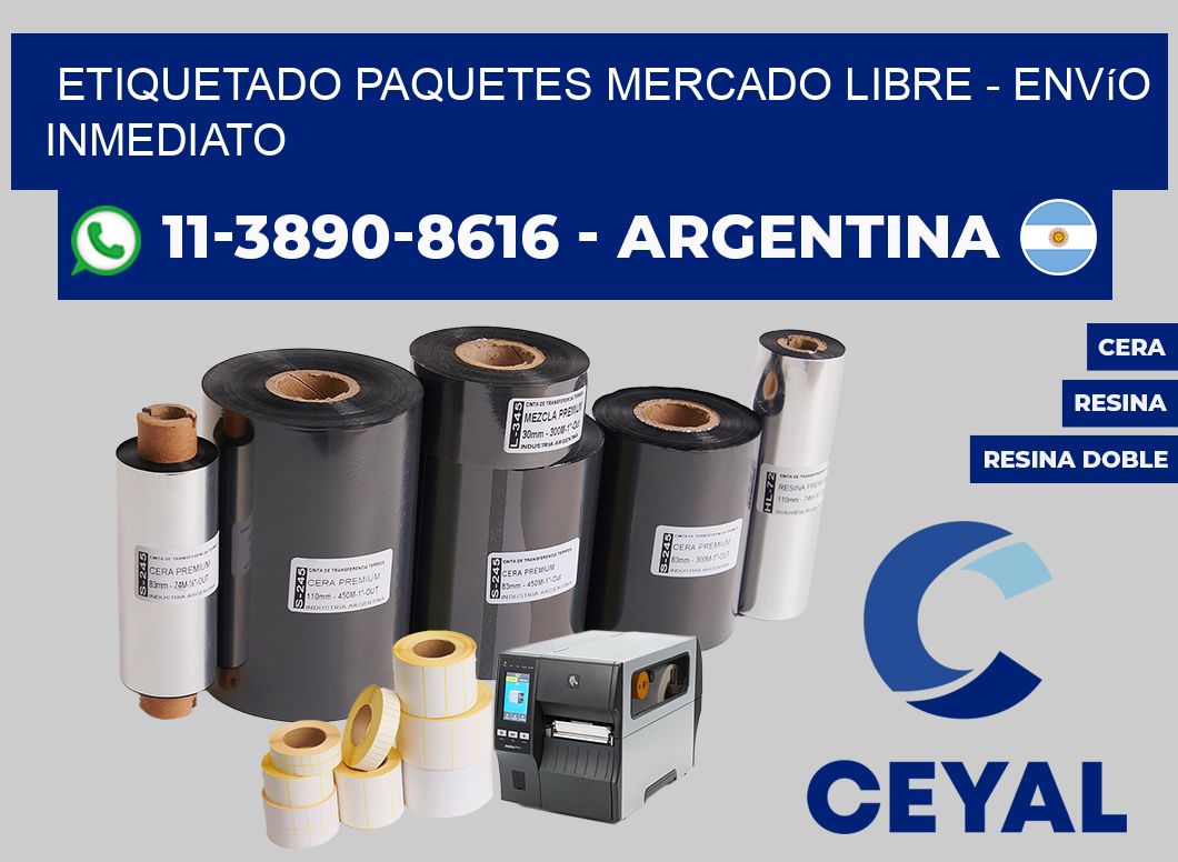 etiquetado paquetes mercado libre - Envío inmediato