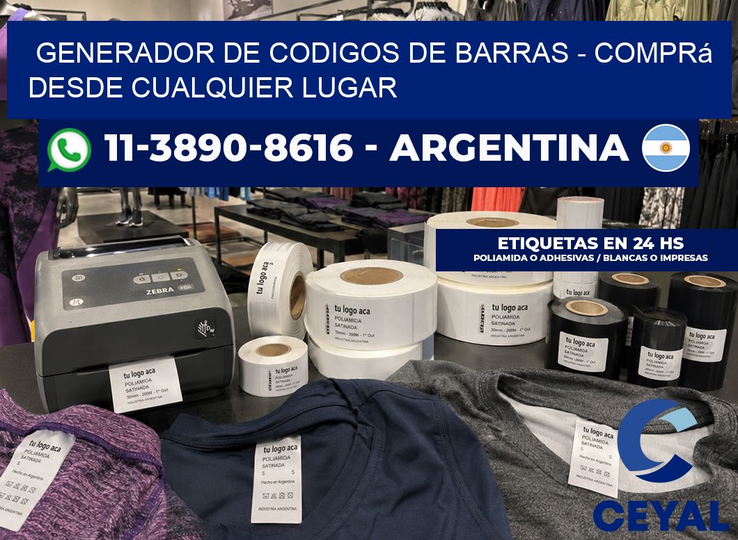 generador de codigos de barras - Comprá desde cualquier lugar