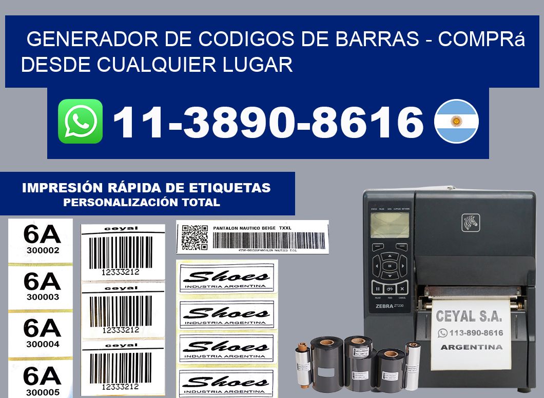 generador de codigos de barras - Comprá desde cualquier lugar