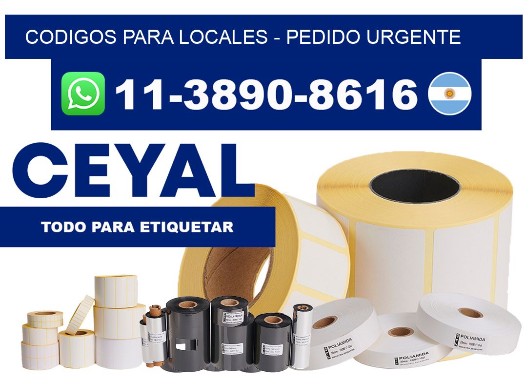 Codigos para locales - Pedido urgente
