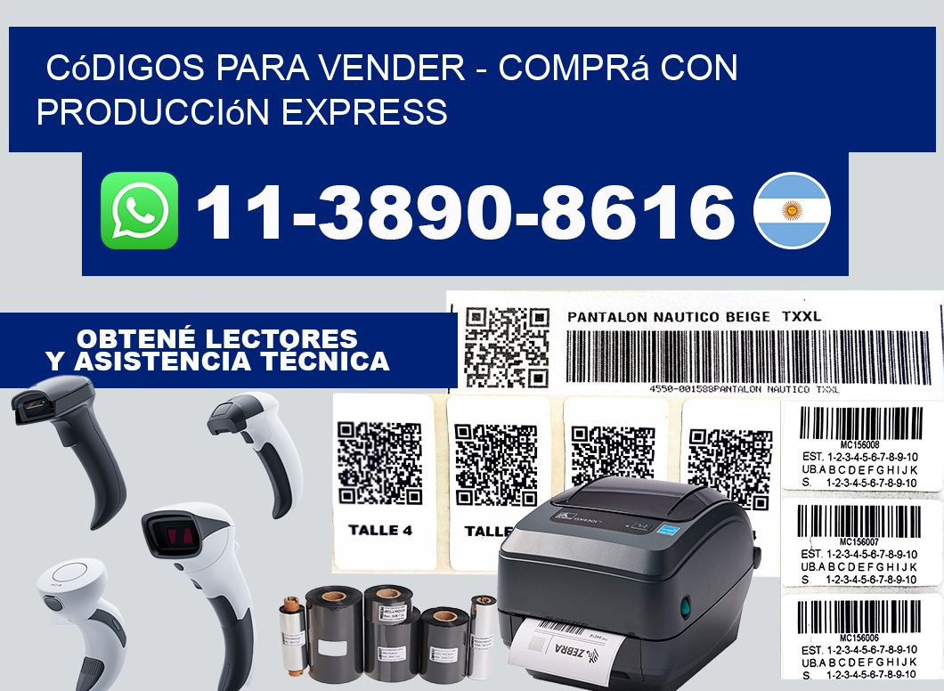 Códigos para vender - Comprá con producción express