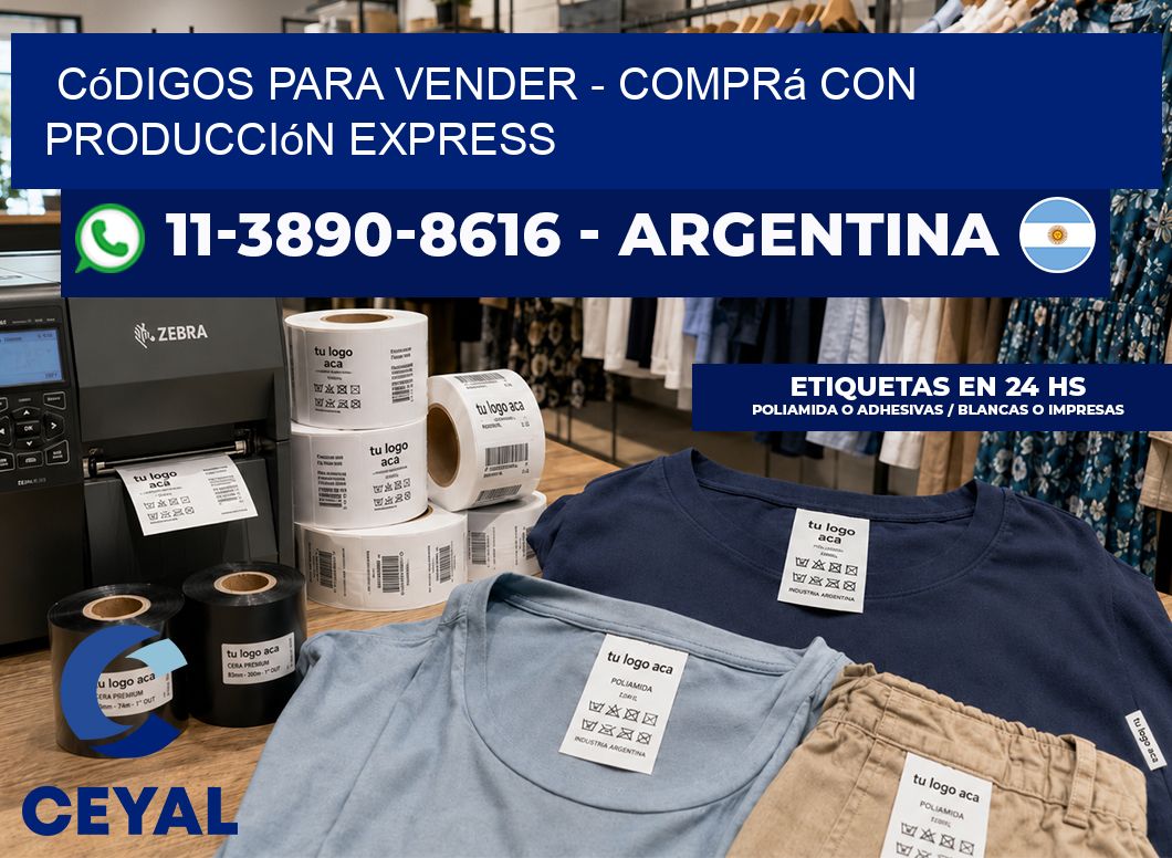 Códigos para vender – Comprá con producción express