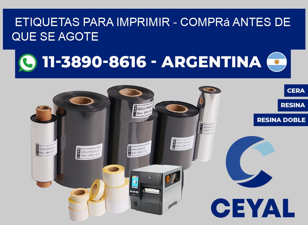 ETIQUETAS PARA IMPRIMIR - Comprá antes de que se agote