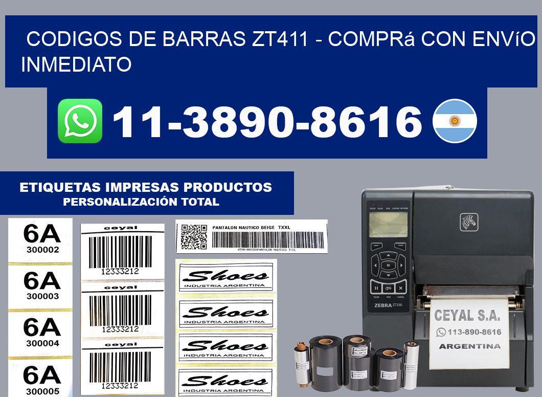 codigos de barras zt411 - Comprá con envío inmediato